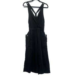 Elevenses Jumpsuit Womens 6T Black Anthropologie Sable Romper Cropped‎ Wide Leg